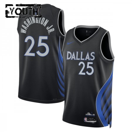 Dres Dallas Mavericks Washington JR Nike 2025-26 City Edition Crno Swingman - Dječji